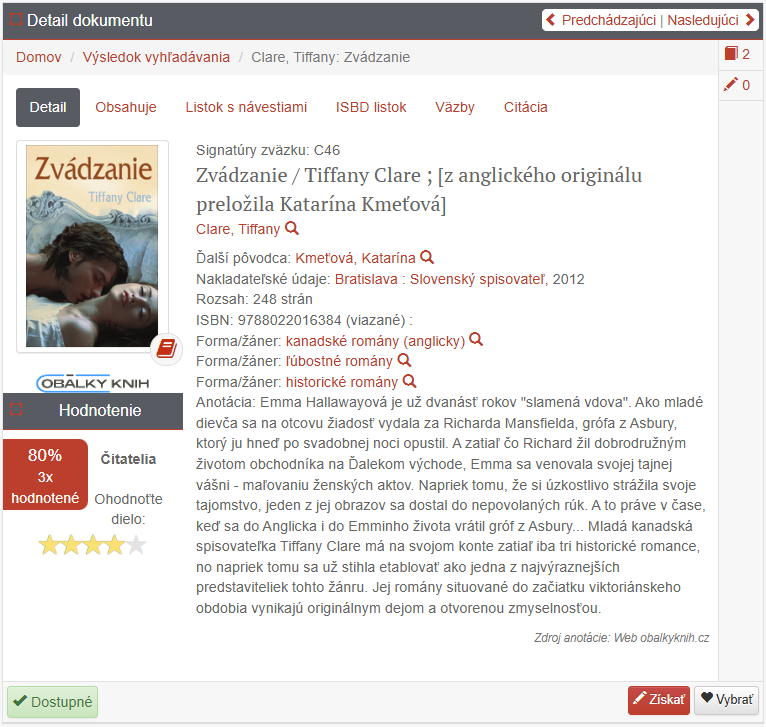 Rezervace z detailu dokumentu